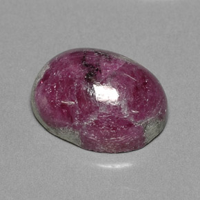 Rubí zoisita multicolor natural de 14,74 ct, corte óvalo, opaco