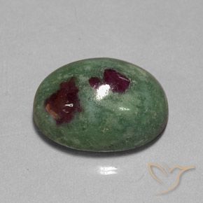 25.50ct Natural Multicolor Rubí-Zoisita, Ovalada, Opaco