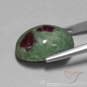Rubí-Zoisita Multicolor natural de 25.50 ct, Ovalada, Opaco