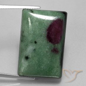 33.94ct Natural Multicolor Rubí-Zoisita, Corte Baguette, Opaco