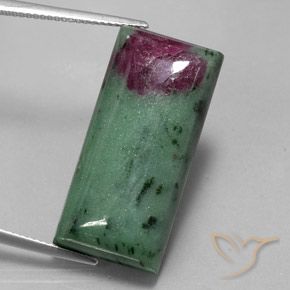 29.97ct Natural Multicolor Rubí-Zoisita, Corte Baguette, Opaco