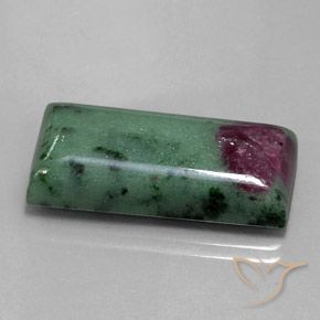 Rubí-Zoisita Multicolor natural de 29.97 ct, Corte Baguette, Opaco