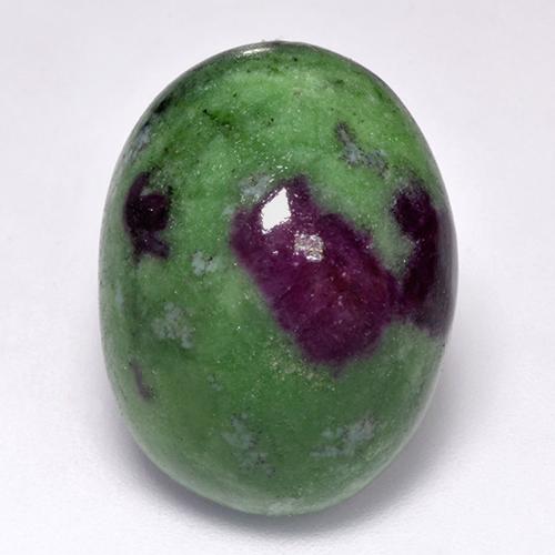 Rubí zoisita multicolor natural de 23,55 ct, corte óvalo, opaco