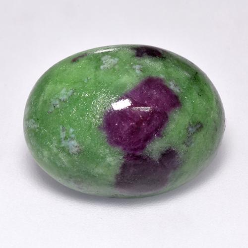 Rubí zoisita multicolor natural de 23,55 ct, corte óvalo, opaco