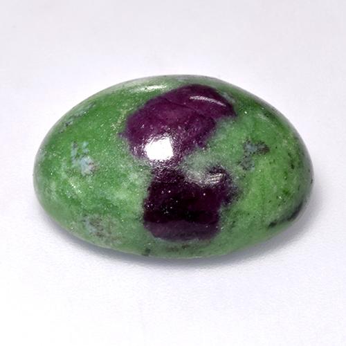 Rubí zoisita multicolor natural de 23,55 ct, corte óvalo, opaco