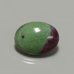 Rubí zoisita multicolor natural de 14,29 ct, corte óvalo, opaco