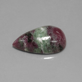 Rubí zoisita multicolor natural de 13,52 ct, en forma de pera, opaco