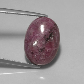 Rubí zoisita multicolor natural de 15,16 ct, corte óvalo, opaco