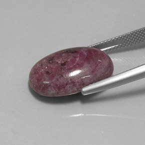 Rubí zoisita multicolor natural de 15,16 ct, corte óvalo, opaco