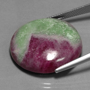 Rubí zoisita multicolor natural de 54,16 ct, corte redondo, opaco