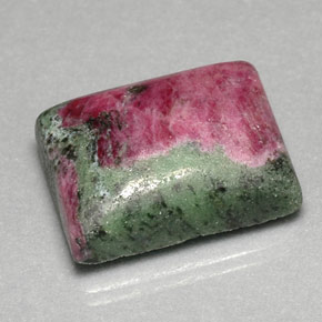 Rubí zoisita multicolor natural de 46,78 ct, baguette, opaco