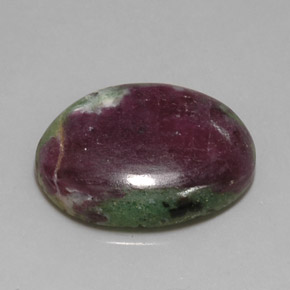 Rubí zoisita multicolor natural de 22,73 ct, corte óvalo, opaco