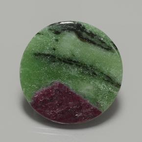 Rubí zoisita multicolor natural de 37,21 ct, corte redondo, opaco