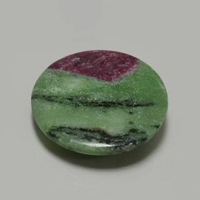 Rubí zoisita multicolor natural de 37,21 ct, corte redondo, opaco