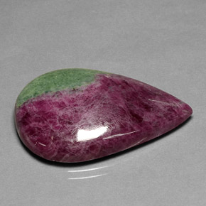 Rubí zoisita multicolor natural de 44,82 ct, en forma de pera, opaco