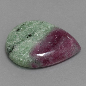 Rubí zoisita multicolor natural de 15,70 ct, en forma de pera, opaco