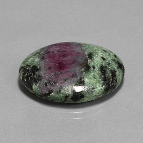 Rubí zoisita multicolor natural de 22,72 ct, corte óvalo, opaco