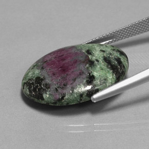 Rubí zoisita multicolor natural de 22,72 ct, corte óvalo, opaco