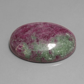 Rubí zoisita multicolor natural de 41,25 ct, corte óvalo, opaco