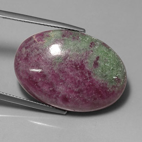 Rubí zoisita multicolor natural de 41,25 ct, corte óvalo, opaco