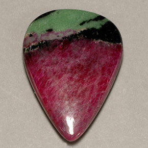 Rubí zoisita multicolor natural de 23,73 ct, en forma de pera, opaco