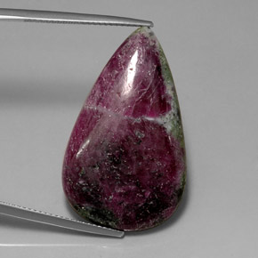 Rubí zoisita multicolor natural de 29,84 ct, en forma de pera, opaco