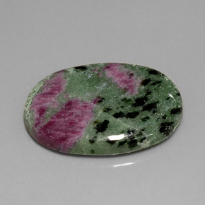 Rubí zoisita multicolor natural de 22,56 ct, corte óvalo, opaco