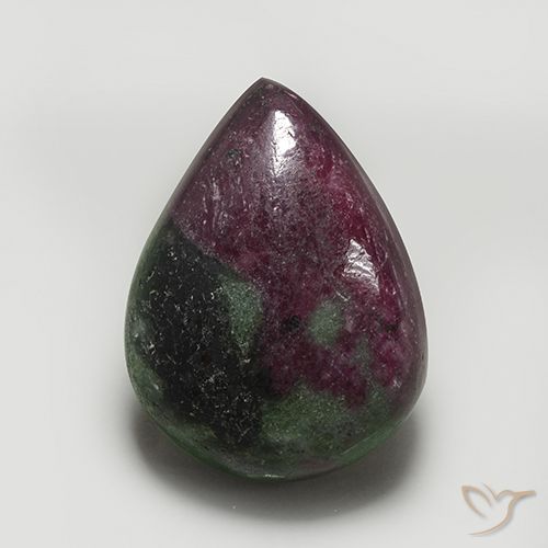 41.36ct Natural Multicolor Rubí-Zoisita, En forma de pera, Opaco