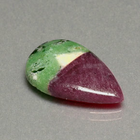 Rubí zoisita multicolor natural de 9,26 ct, en forma de pera, opaco