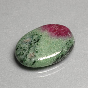 Rubí zoisita multicolor natural de 11,08 ct, corte óvalo, opaco