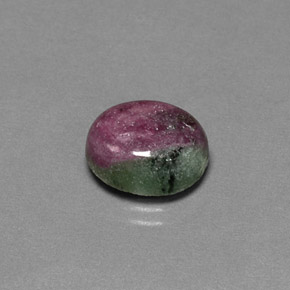 Rubí zoisita multicolor natural de 6,28 ct, corte óvalo, opaco