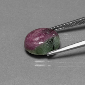 Rubí zoisita multicolor natural de 6,28 ct, corte óvalo, opaco