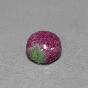Rubí zoisita multicolor natural de 6,18 ct, corte redondo, opaco