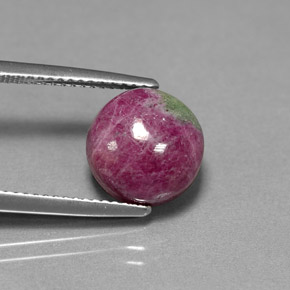 Rubí zoisita multicolor natural de 6,18 ct, corte redondo, opaco
