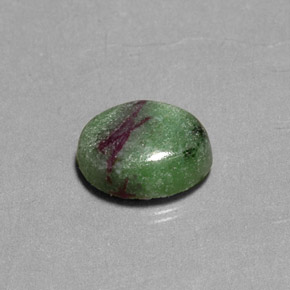 Rubí-Zoisita Multicolor natural de 2.81 ct, Corte Óvalo, Opaco