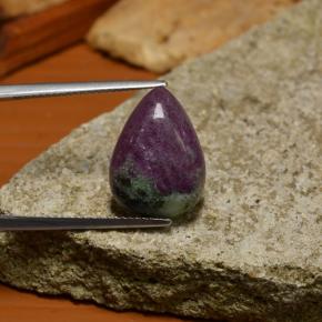 Rubí zoisita multicolor natural de 8,53 ct, en forma de pera, opaco
