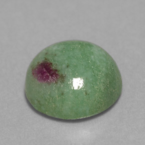 Rubí zoisita multicolor natural de 2,54 ct, corte redondo, opaco