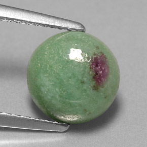 Rubí zoisita multicolor natural de 2,54 ct, corte redondo, opaco