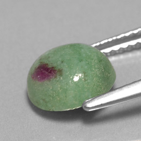 Rubí zoisita multicolor natural de 2,54 ct, corte redondo, opaco
