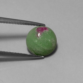 Rubí zoisita multicolor natural de 2,86 ct, corte redondo, opaco