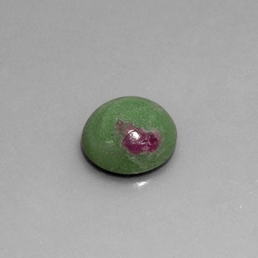 Rubí zoisita multicolor natural de 2,86 ct, corte redondo, opaco