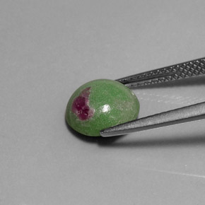 Rubí zoisita multicolor natural de 2,86 ct, corte redondo, opaco
