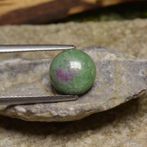 Rubí zoisita multicolor natural de 2,95 ct, corte redondo, opaco