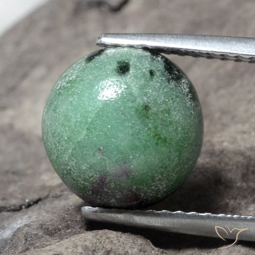 4.63ct Natural Multicolor Rubí-Zoisita, Redondo, Opaco