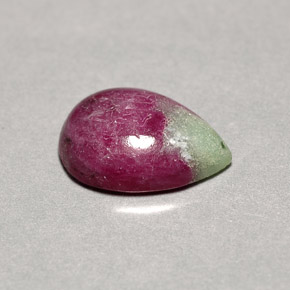 Rubí zoisita multicolor natural de 4,62 ct, en forma de pera, opaco