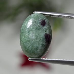 Rubí zoisita multicolor natural de 7,70 ct, corte óvalo, opaco