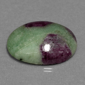 Rubí zoisita multicolor natural de 8,65 ct, corte óvalo, opaco