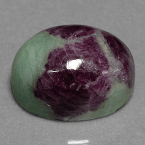 Rubí zoisita multicolor natural de 19,04 ct, corte óvalo, opaco
