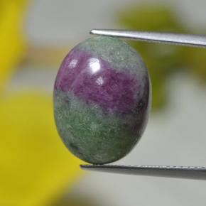 Rubí zoisita multicolor natural de 13,78 ct, corte óvalo, opaco