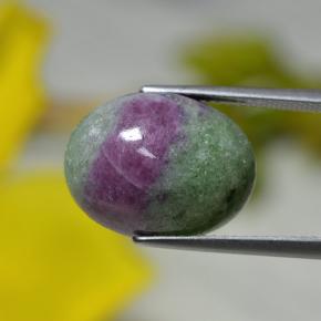 Rubí zoisita multicolor natural de 13,78 ct, corte óvalo, opaco